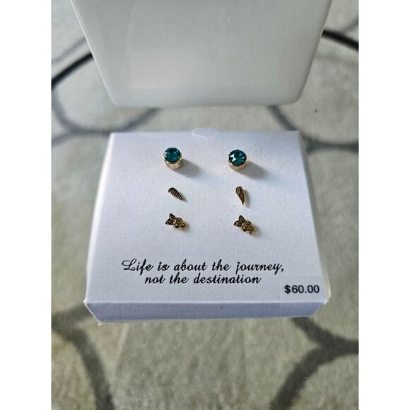 Khols Swarovski Stud Earrings Set Wings Owl New - Picture 4 of 4